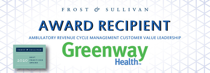 Greenway Health Appaluded by Frost & Sullivan for Helping Customers Improve their Key Performance Areas with its Uniquely Agile RCM Offerings